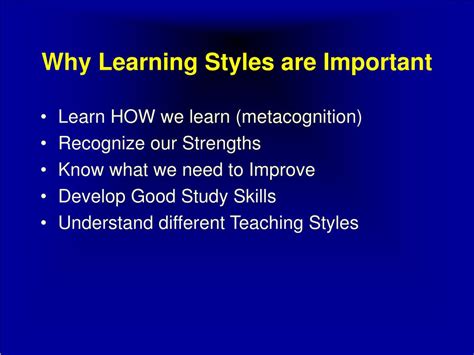 Ppt Why Learning Styles Are Important Powerpoint Presentation Free