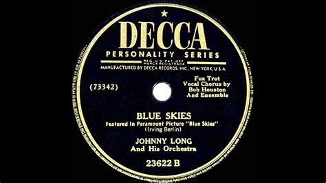 1946 Version Johnny Long Blue Skies Bob Houston The Band Vocal