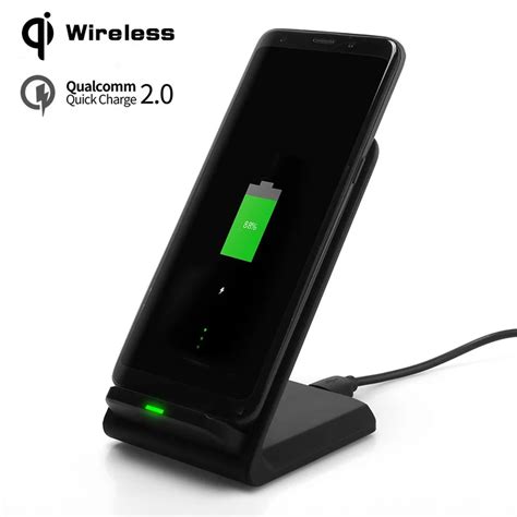 Qi Wireless Charger 2 Coils Fast Charger Charging Pad Stand Dock For Iphone X 8 Plus Samsung