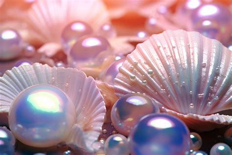 Holographic Seashells And Pearls Graphic By Forhadx5 · Creative Fabrica