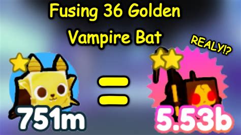 WHAT FUSING 36 GOLDEN VAMPIRE BAT Pet Simulator X Roblox YouTube