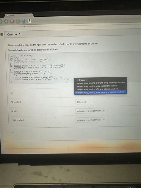 Solved Question 1Please Match The Code On The Right With The Chegg