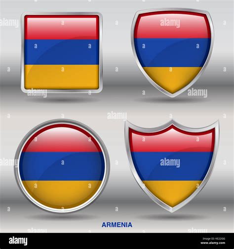 Armenia Flag 4 Shapes Flags States Country In The World With Clipping