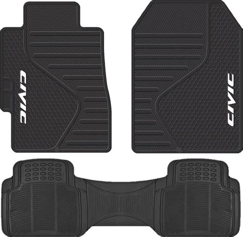 3 Piece ALL Weather Heavy Duty Rubber Front Floor Mats Universal