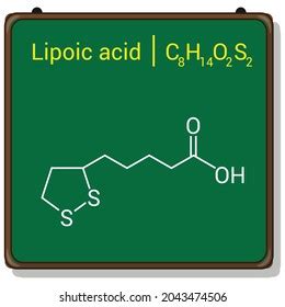 Chemical Structure Lipoic Acid C H O S Stock Vector Royalty Free