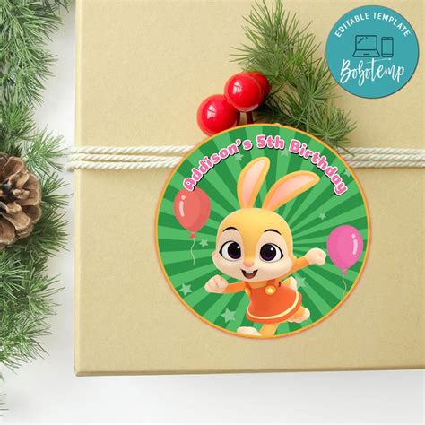 Jeni Pinkfong Circle Sticker Template Customizable Diy Bobotemp