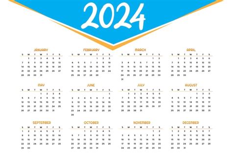 Le Modèle De Calendrier De L année Nouvelle 2024 De Style Minimal Et