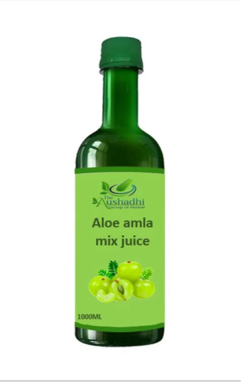 The Aushadhi Aloe Vera Amla Juice 1000 Ml Packaging Type Bottle At