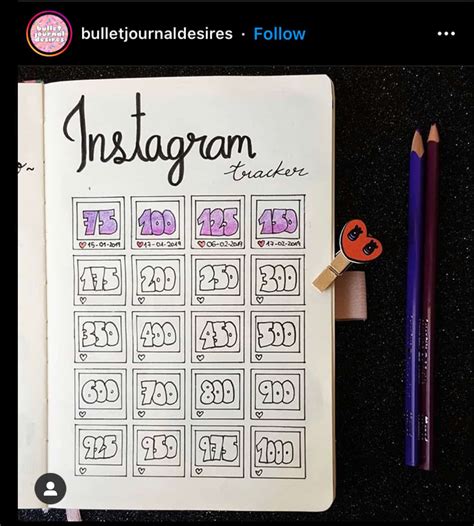 25 Awesome Bullet Journal Instagram Trackers That Will Help You Track Your Account Angela Giles