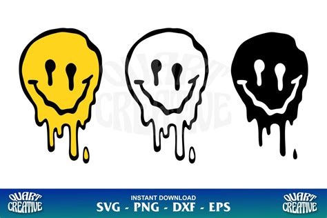 Drip Smiley Face SVG - Gravectory