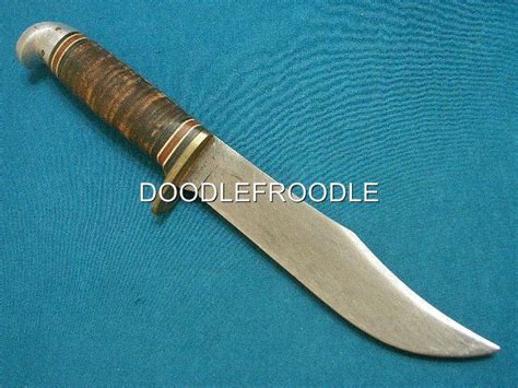 Vintage Western Boulder Usa Big L Hunting Skinning Bowie Knife Knives