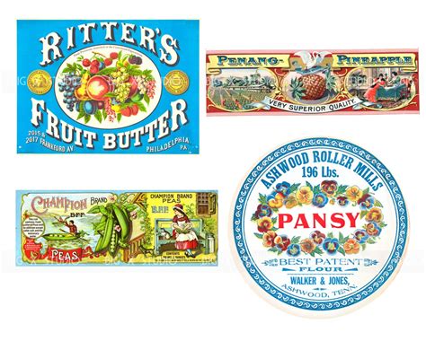 Vintage Food Label Images Digital Download Commercial Use Etsy