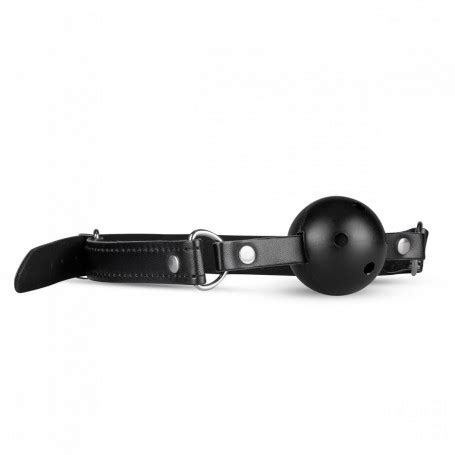 Bâillon BDSM Noir Avec Boule Perforée Accessoires bdsm