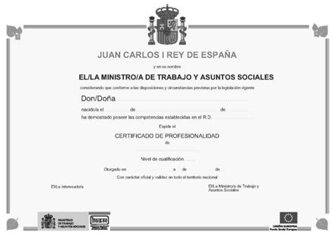 Ejemplo De Certificado De Profesionalidad Nivel 3 Mil Ejemplos