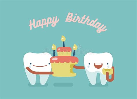 Happy Birthday Dental Stock Vector Illustration Of Cute Free