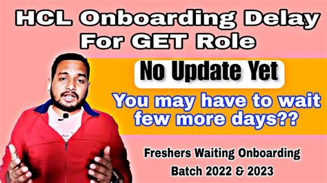 Hcl Update On Freshers Joining Hcl Onboarding Updates Hcl