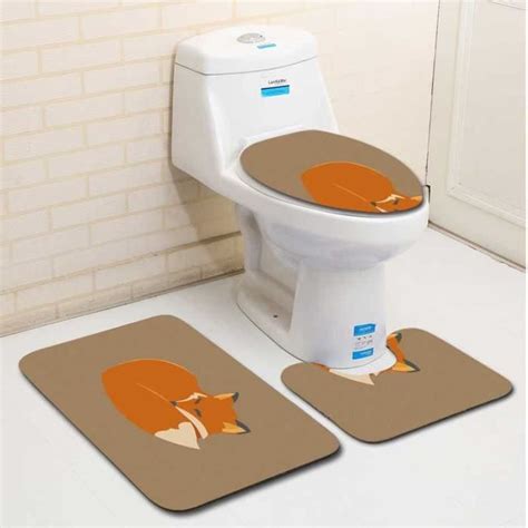 Salle de bain imprimé de bande dessinée Sets 3Pcs Tapis Salle de Bain