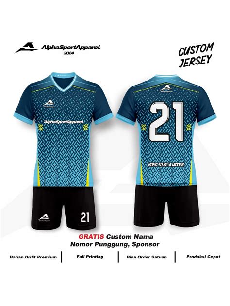 Jual Jersey Sepak Bola Futsal Voli Badminton Motif Blue Symetrical