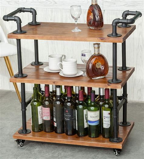 Buy Bar Carts Serving Carts Kitchen Carts Wine Rack Carts On Wheels With Storage Industrial