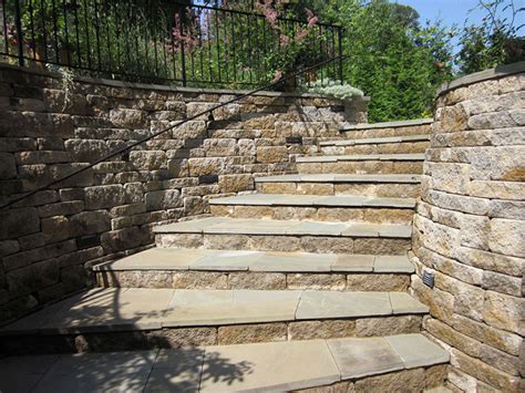 Creative Outdoor Stairs Options Using Allan Block Retaining Walls