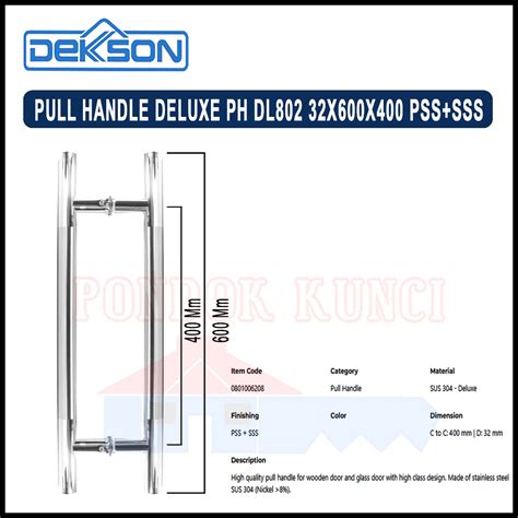 Jual Gagang Tarikan Pintu Pull Handle Dekkson Ph Dl X X Pss