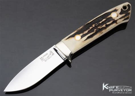 Bob Loveless Custom Knife Double Nude Logo Riverside California Stag