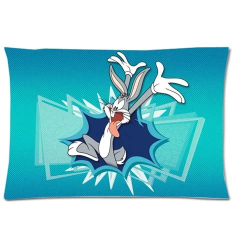 Bugs Bunny Two Side Pillow Cover Decorative Pillow Case Polyester Pillow Slip Rectangle