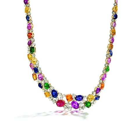 Victoria Multi Color Sapphire Necklace Steiners Jewelry San Mateo