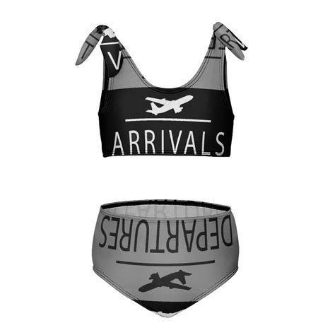 Departure And Arrivals Gray Designed Girl S Piece Bikini Set Beach Sport Swimsuit Swimwear