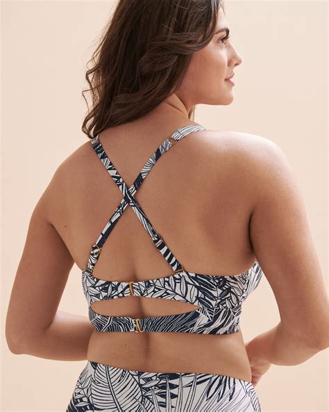 JANTZEN Garden Euphoria Plunge Bikini Top Tropical Azure Bikini Village