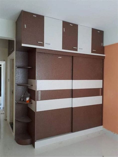 Feet Plywood Sliding Modular Wardrobe Without Mirror With Locker At