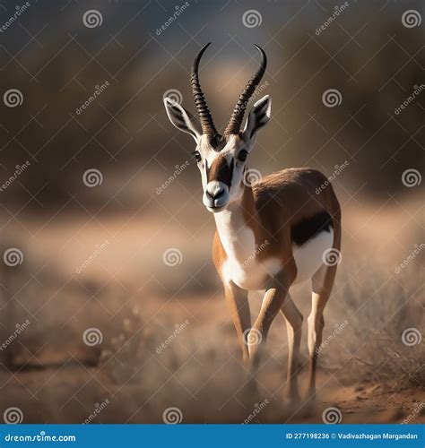 Majestic Blackbuck In Desert Stock Illustration Illustration Of