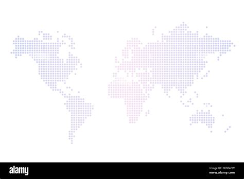 World Map Dotted Style Simple Flat Design Isolated Vector World Map Pink Purple Gradient Color