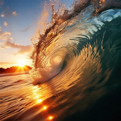Premium AI Image | A wave that is about to crest in the water.