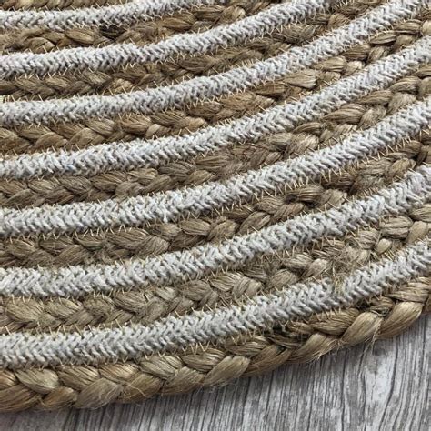 Round Circle Natural Braided Rug Jute Cotton 90cm