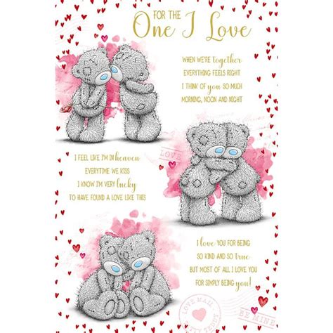 One I Love Poem Me To You Bear Valentines Day Card Vsm01021 Me To