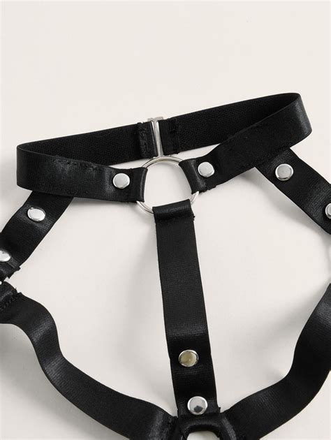 Romwe Grunge Punk Ring Linked Harness Lingerie Set Shein Usa