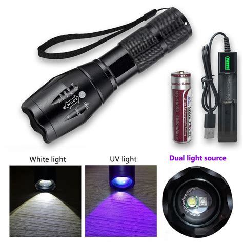 Jual Senter Uv Dual Led Ultraviolet Cahaya Ungu Dan Cahaya Putih Dapat