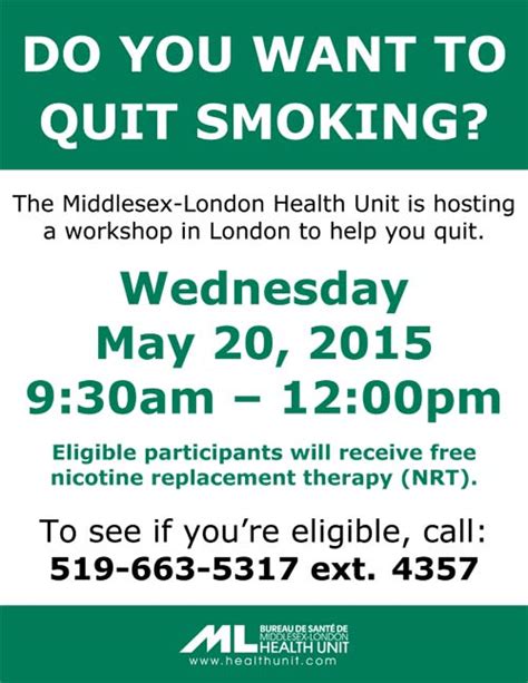 Quit Smoking Workshop — Middlesex London Health Unit