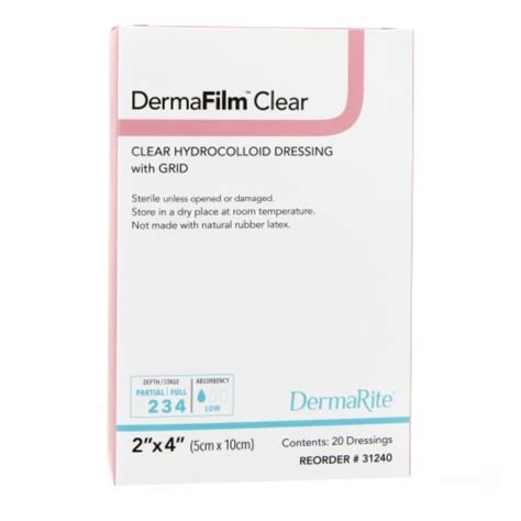 Dermafilm Thin Hydrocolloid Dressing X Rectangle Extra Thin Clear W