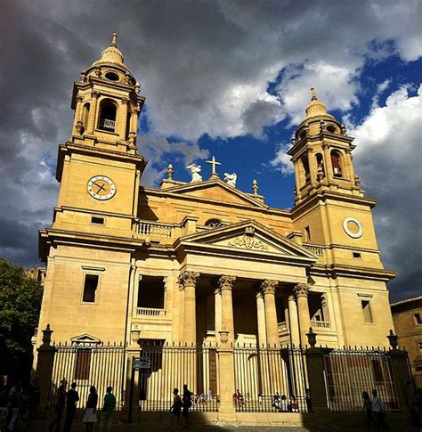 The Cathedral Of Royal Saint Mary In Pamplona Neoclassical Facade And