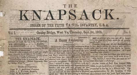 Patriotism In Print Soldiers Newspapers In Civil War Wva Explored