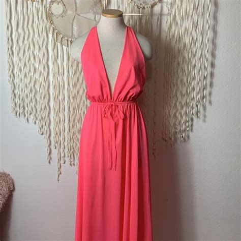 John Kloss For Cira Intimates Sleepwear Vintage John Kloss For Cira Hot Neon Coral Long