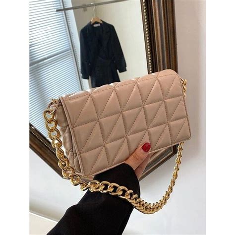 OEM Κομψή ροζ nude δερμάτινη τσάντα με αλυσίδα pink nude Sacos Bolsas Sacos de moda