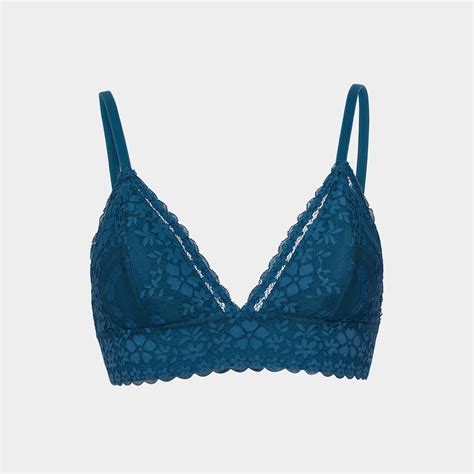 Soutien Gorge Triangle Dentelle Padded Bleu Canard Femme La Halle