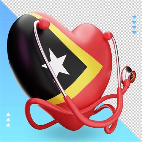 D Dia Mundial Da Sa De Bandeira De Timor Leste Renderizando A Vista