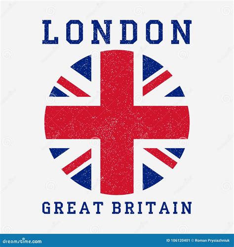 Tipograf A De Londres Con La Bandera De Gran Breta A La Impresi N Del