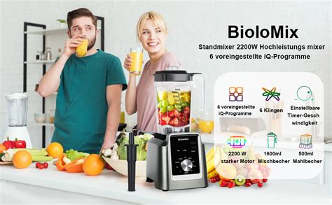 Amazon De Biolomix Hochleistungsmixer W Selbstreinigungsfunktion