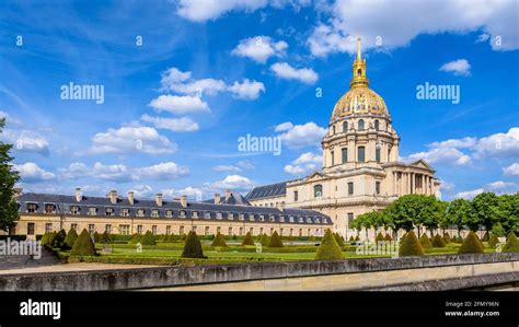 Panoramic View Of The Hotel Des Invalides In Paris France With The