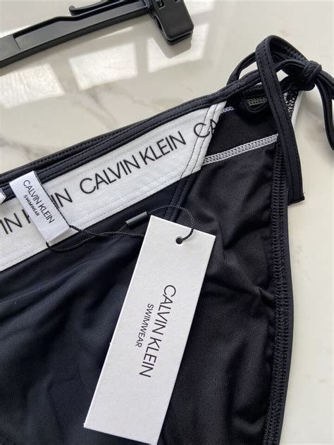 New Calvin Klein String Side Tie Womens Bikini Bottoms Size M Black